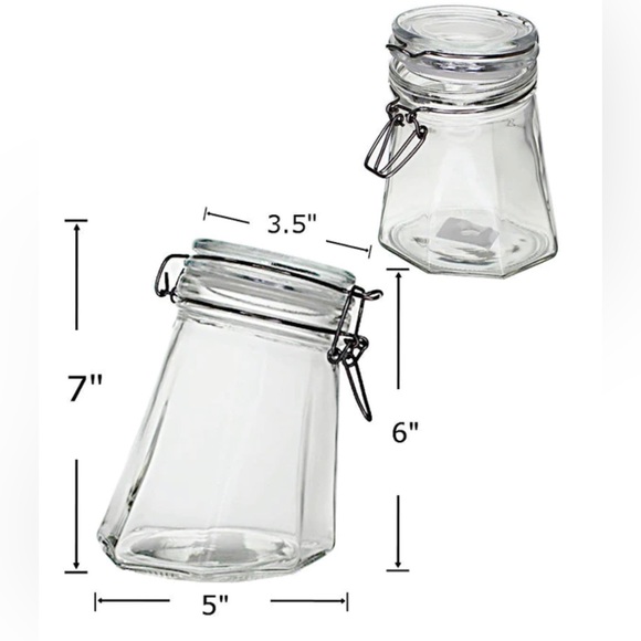 New Krystallo Glass Jar Slanted Latched 1 Liter-34 oz (A) - Picture 11 of 11